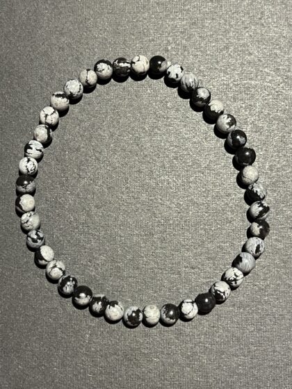 Schneeflockenobsidian Armband Kugeln ca. 4mm