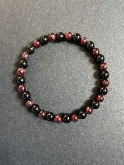 Skorpion Heilstein Armband für Transformation, Schutz und emotionale Tiefe mit Obsidian und Granat