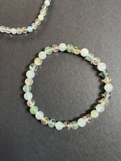 Zwilliing Heilstein-Armband aus Citrin, Aquamarin und Fluorit für Leichtigkeit, Klarheit und Kommunikation